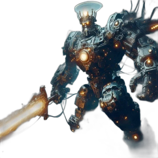 robot, weapon, sword, staff transparent PNG cut-out