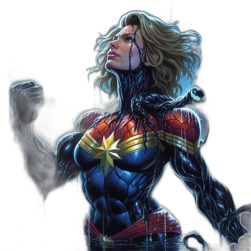comic book art, concept art, captain, marvel transparent PNG cut-out