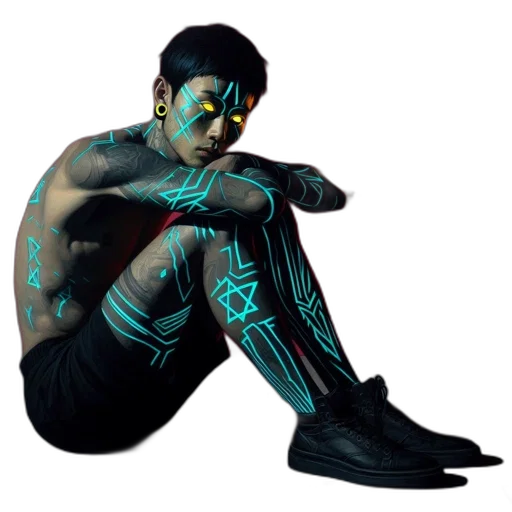 shoes, cyberpunk, concept art, pixel art transparent PNG cut-out