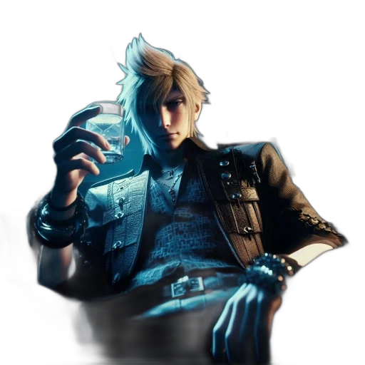 jacket, face, weapon, staff transparent PNG cut-out
