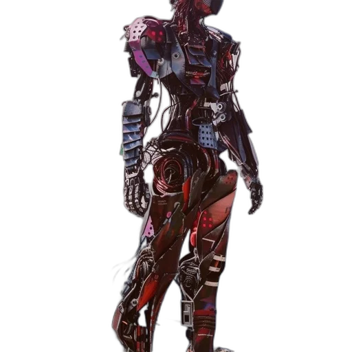 robot, staff, weapon, jacket transparent PNG cut-out