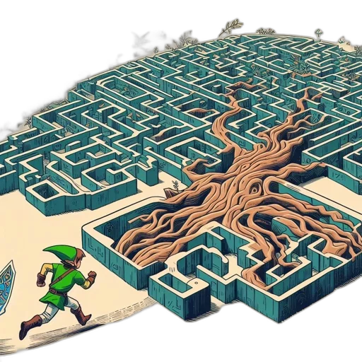 tree, concept art, pixel art, 3d render transparent PNG cut-out