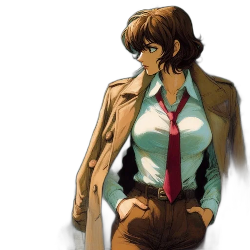 jacket, dress, staff, concept art transparent PNG cut-out