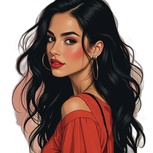 hair, face, jewelry, cartoon transparent PNG cut-out