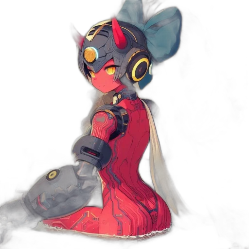 robot, mask, weapon, dress transparent PNG cut-out