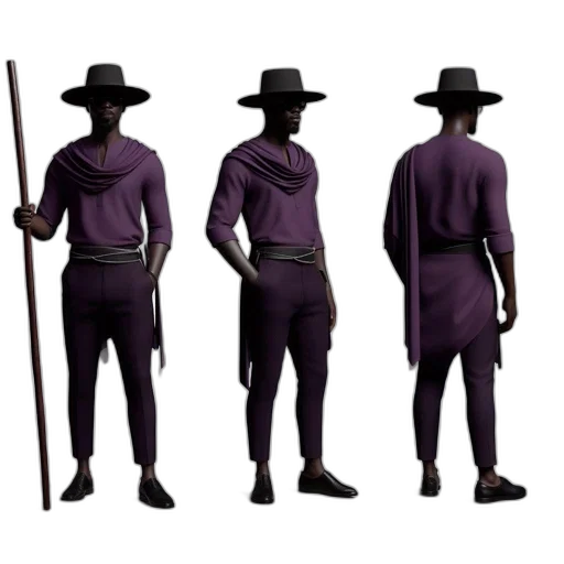 staff, hat, concept art, 3d render transparent PNG cut-out