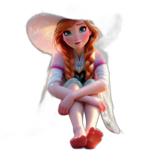 dress, hat, staff, umbrella transparent PNG cut-out
