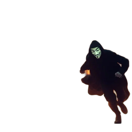 mask, creature, jacket, staff transparent PNG cut-out