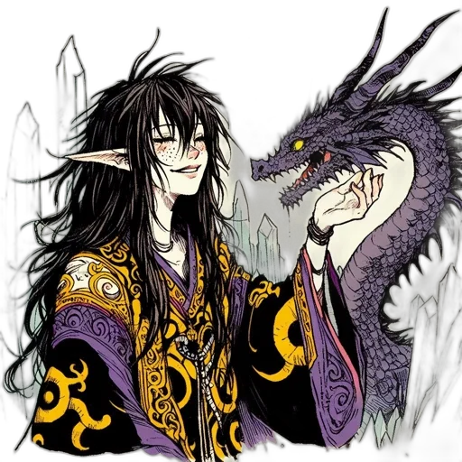 dragon, staff, creature, animal transparent PNG cut-out