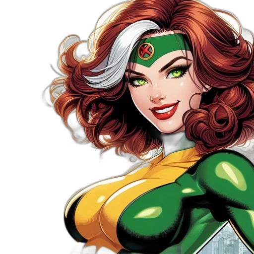 comic book art, female, animated, character transparent PNG cut-out