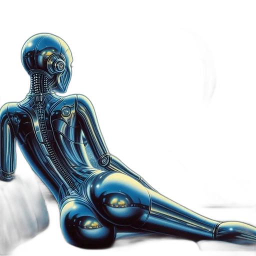 robot, concept art, cyberpunk, 3d render transparent PNG cut-out
