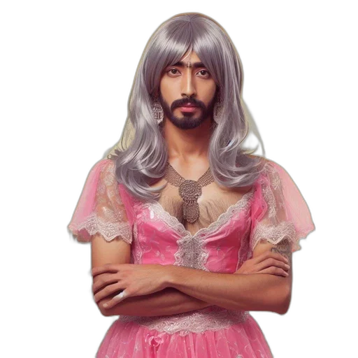 dress, hair, face, photorealistic transparent PNG cut-out