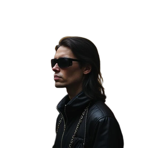 jacket, face, staff, hair transparent PNG cut-out