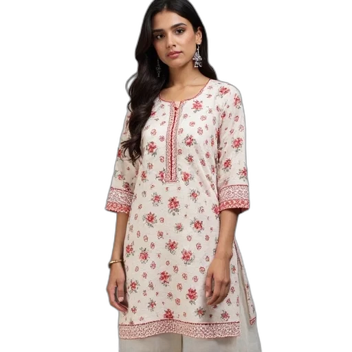 dress, printed, cotton, kurta transparent PNG cut-out