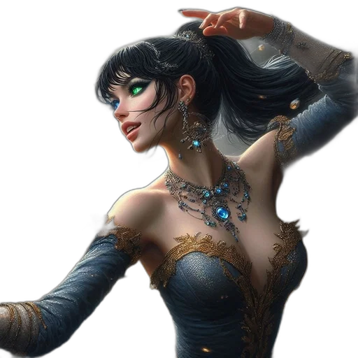 jewelry, dress, fantasy art, concept art transparent PNG cut-out