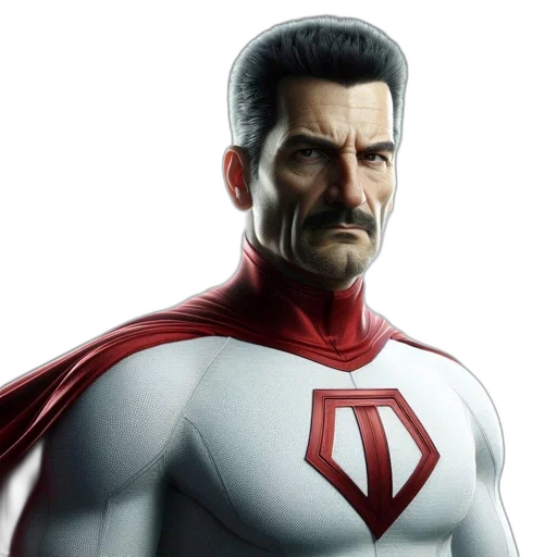 face, comic book art, concept art, 3d render transparent PNG cut-out