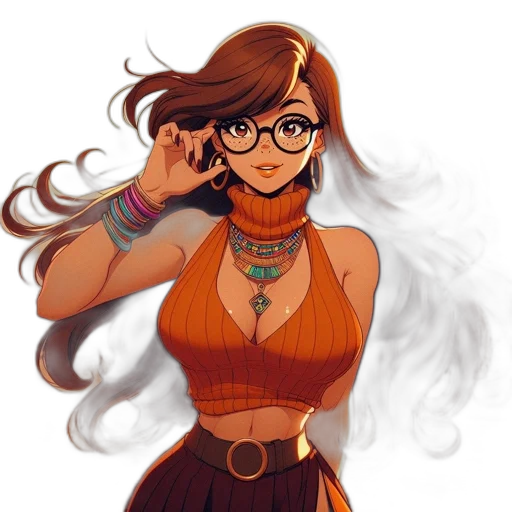 dress, staff, jewelry, anime transparent PNG cut-out