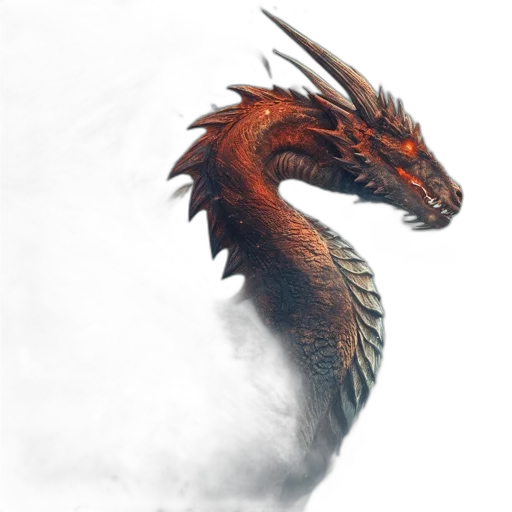 dragon, creature, animal, staff transparent PNG cut-out