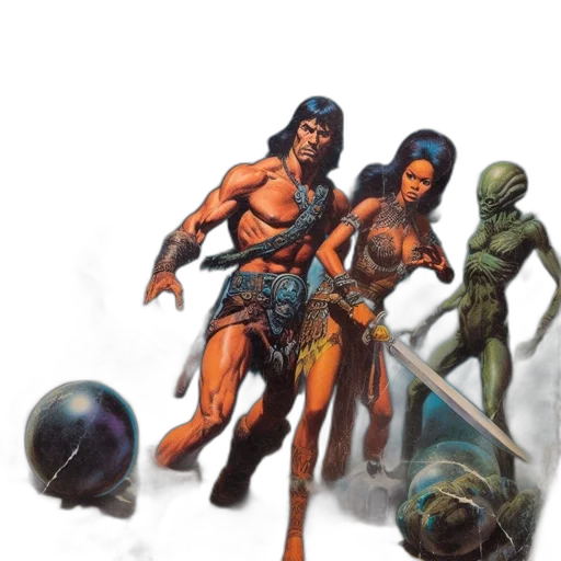 concept art, fantasy art, comic book art, 3d render transparent PNG cut-out