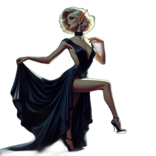 dress, concept art, fantasy art, comic book art transparent PNG cut-out