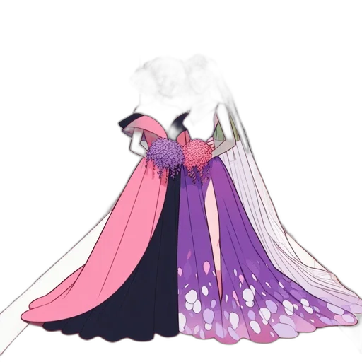 dress, concept art, 3d render, fantasy art transparent PNG cut-out