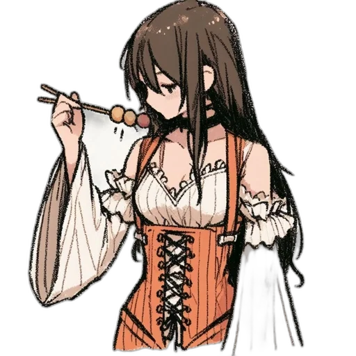 dress, staff, weapon, jewelry transparent PNG cut-out