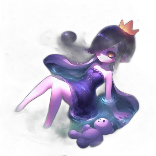 crown, dress, creature, staff transparent PNG cut-out
