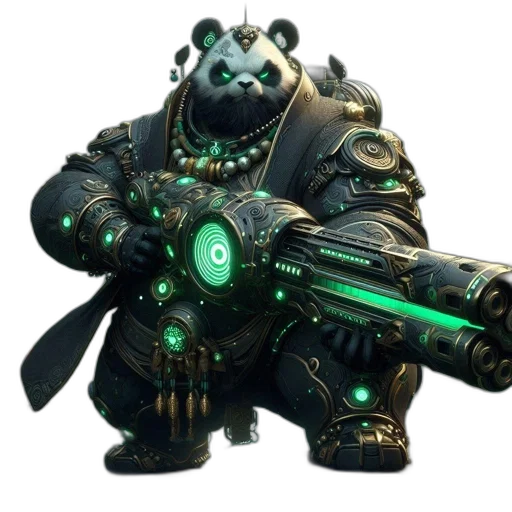 weapon, staff, creature, robot transparent PNG cut-out