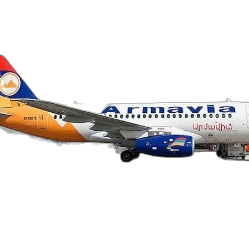 3d render, armavia, airplane, colorful transparent PNG cut-out