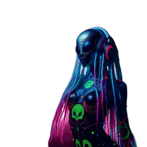 dress, hair, creature, mask transparent PNG cut-out