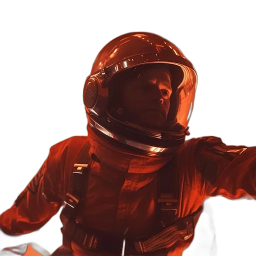 robot, jacket, staff, face transparent PNG cut-out