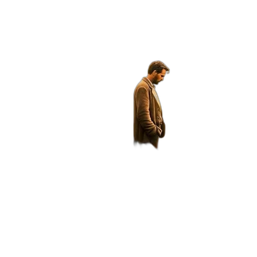 jacket, staff, hair, face transparent PNG cut-out