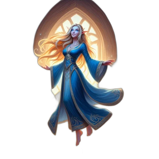 dress, staff, fantasy art, concept art transparent PNG cut-out