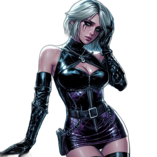 comic book art, concept art, cyberpunk, fantasy art transparent PNG cut-out