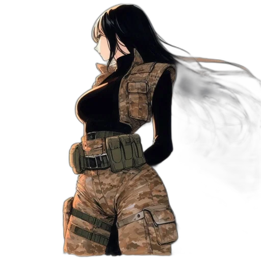 weapon, jacket, dress, staff transparent PNG cut-out