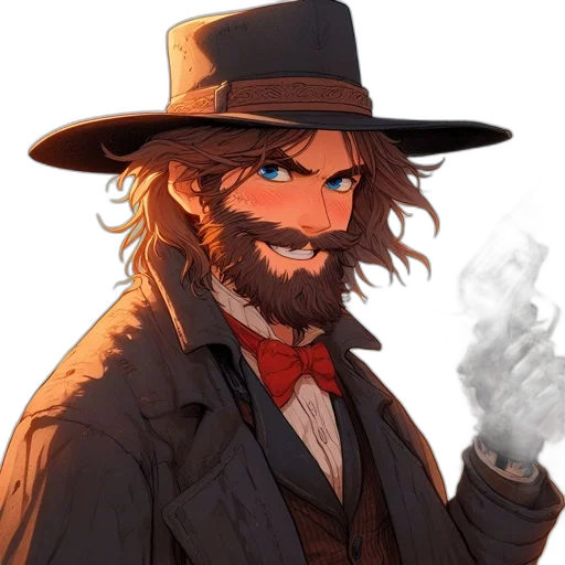 hat, staff, jacket, face transparent PNG cut-out