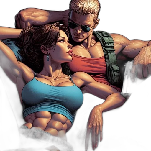 comic book art, cyberpunk, concept art, fantasy art transparent PNG cut-out