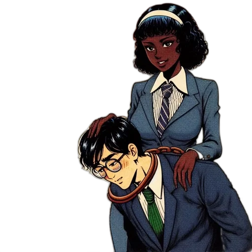 staff, comic book art, anime, vaporwave transparent PNG cut-out