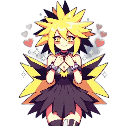 creature, staff, pixel art, anime transparent PNG cut-out