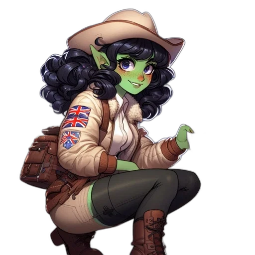 staff, hat, jacket, fantasy art transparent PNG cut-out