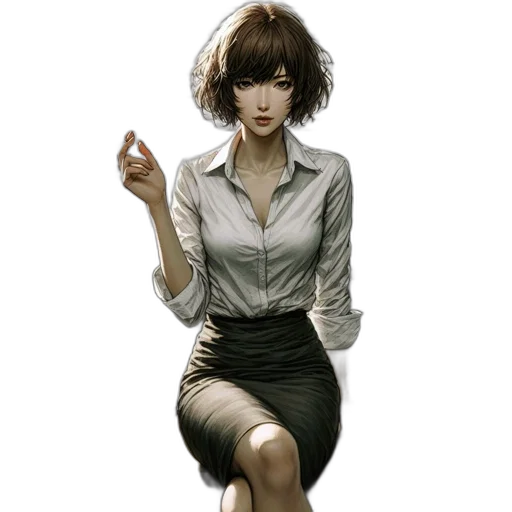 dress, staff, jacket, face transparent PNG cut-out