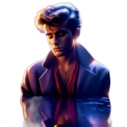 jacket, face, concept art, comic book art transparent PNG cut-out