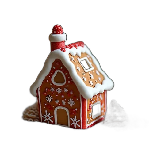 3d render, snow, christmas, gingerbreads transparent PNG cut-out