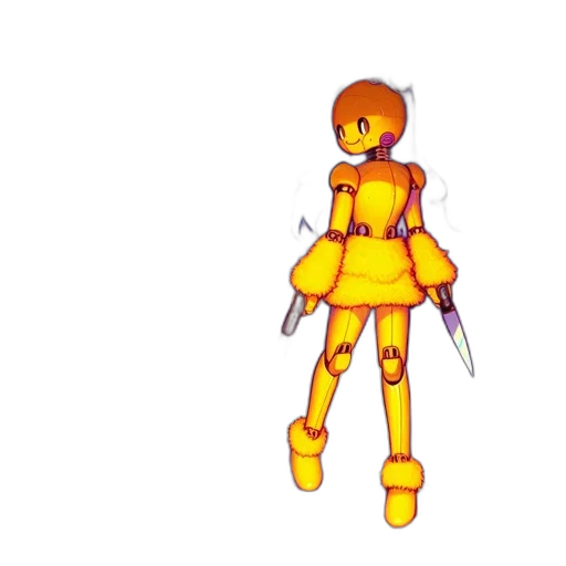 robot, dress, staff, weapon transparent PNG cut-out