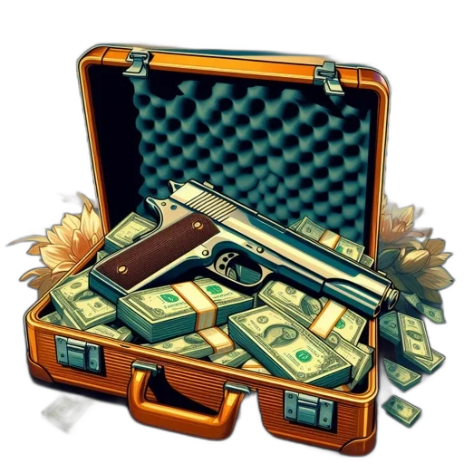 weapon, brown, leather, briefcase transparent PNG cut-out