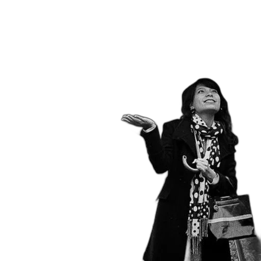 staff, woman, black, coat transparent PNG cut-out