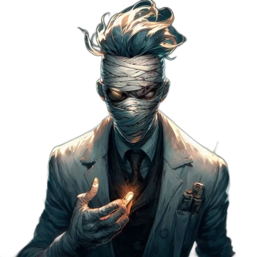 mask, jacket, face, staff transparent PNG cut-out