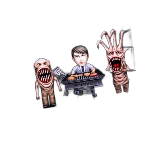 robot, staff, creature, pixel art transparent PNG cut-out