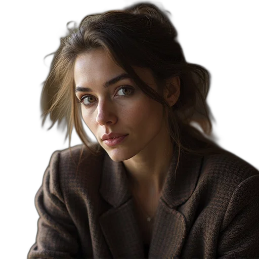 jacket, face, hair, staff transparent PNG cut-out