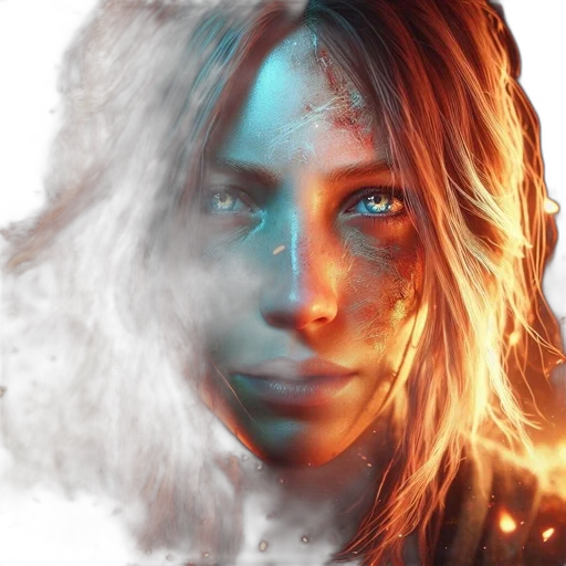face, photorealistic, concept art, fantasy art transparent PNG cut-out